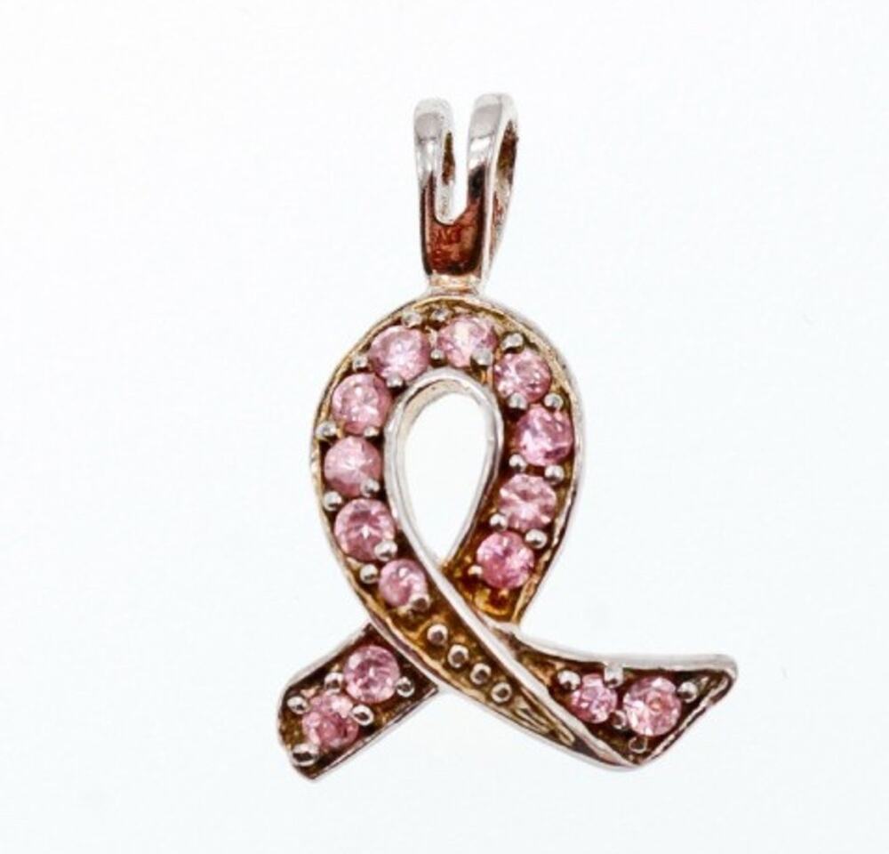 925 Sterling Silver Pink CZ Pendant